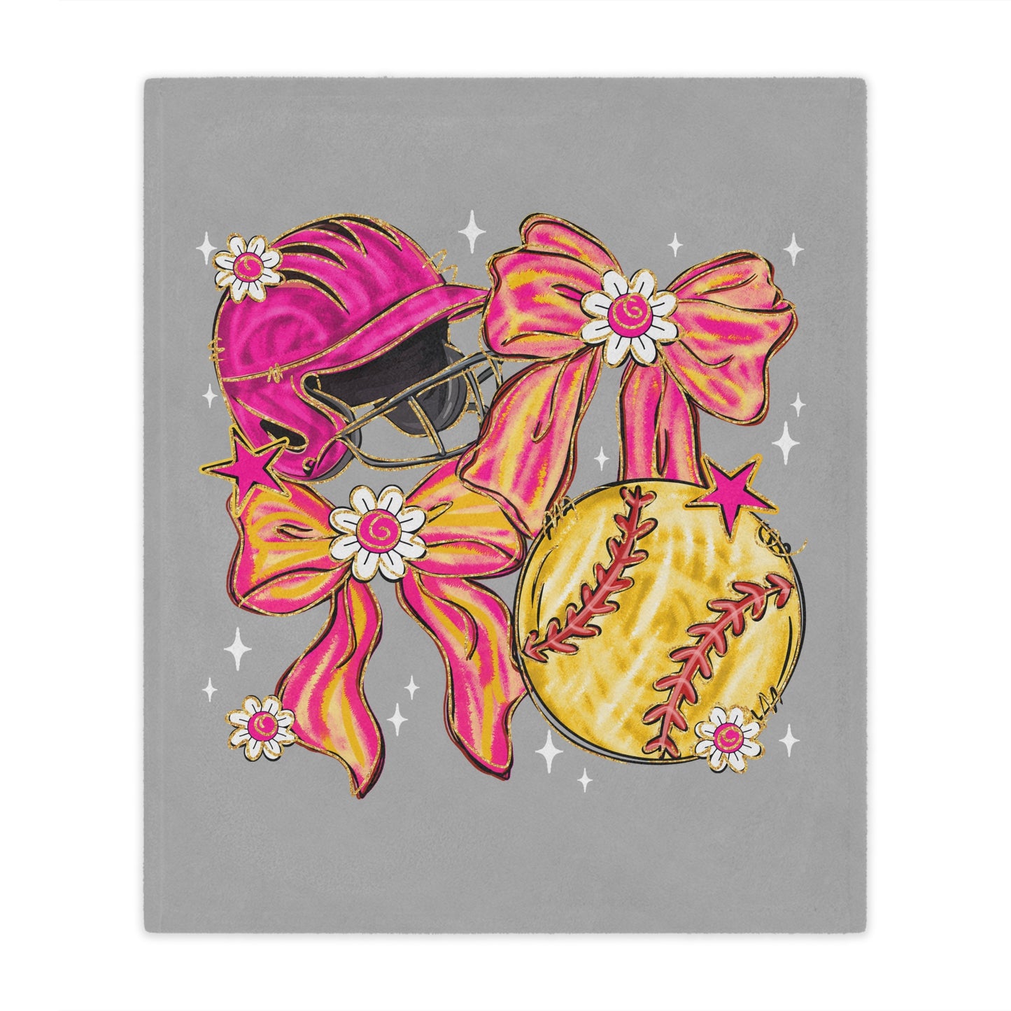 Softball Collage Minky Blanket