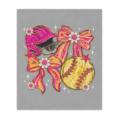 Softball Collage Minky Blanket