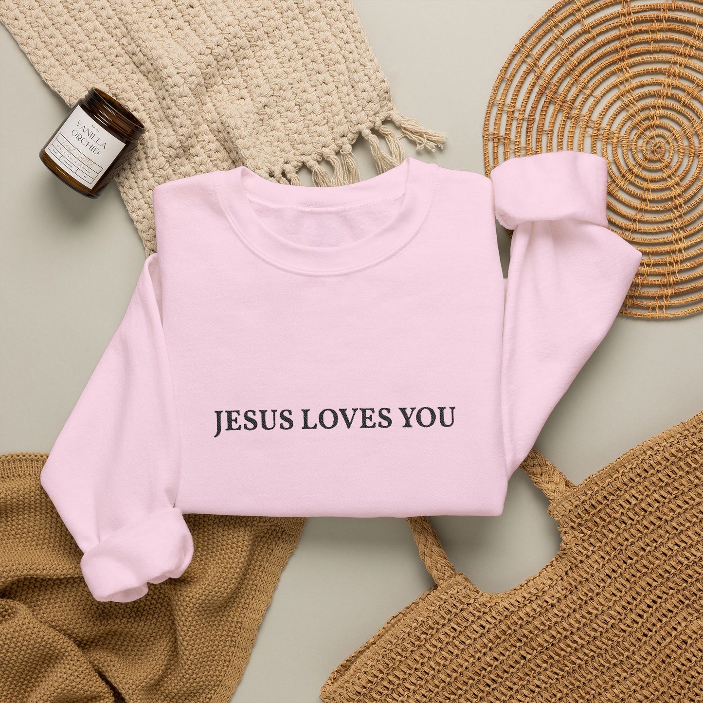 Jesus Loves You- EMBROIDERED Sweatshirt