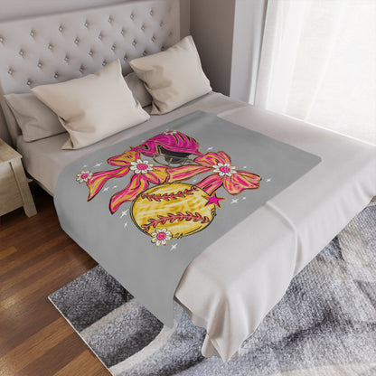 Softball Collage Minky Blanket