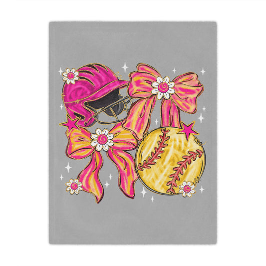 Softball Collage Minky Blanket