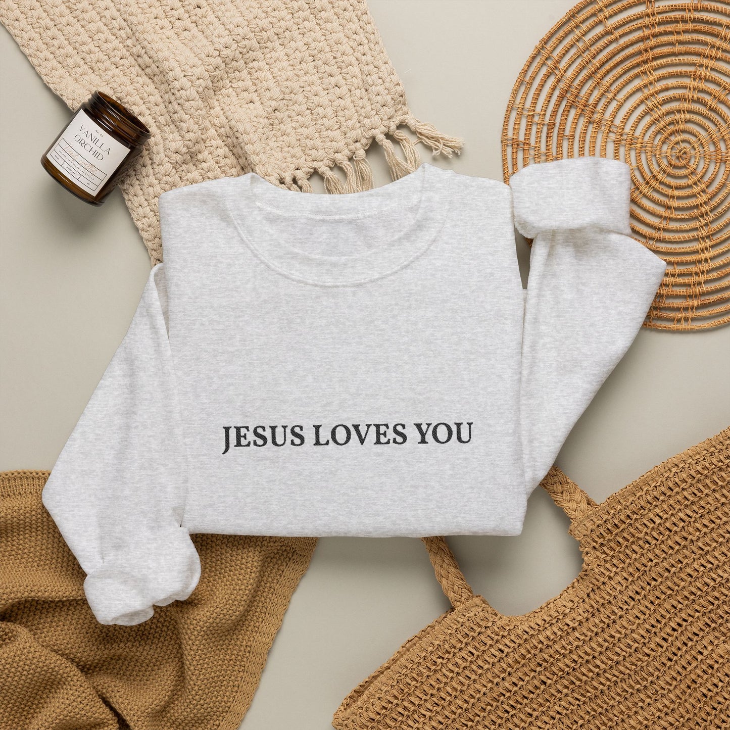 Jesus Loves You- EMBROIDERED Sweatshirt