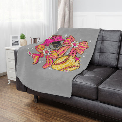 Softball Collage Minky Blanket