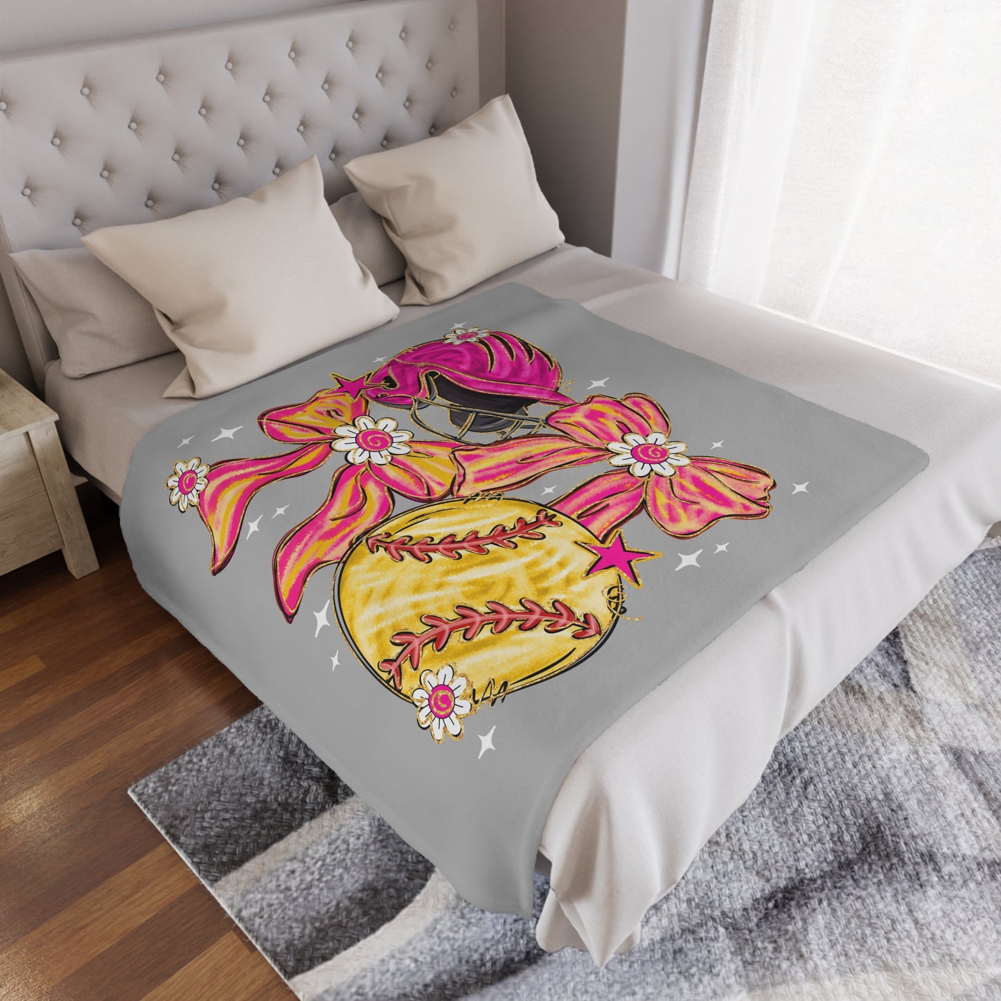 Softball Collage Minky Blanket