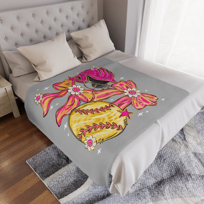 Softball Collage Minky Blanket