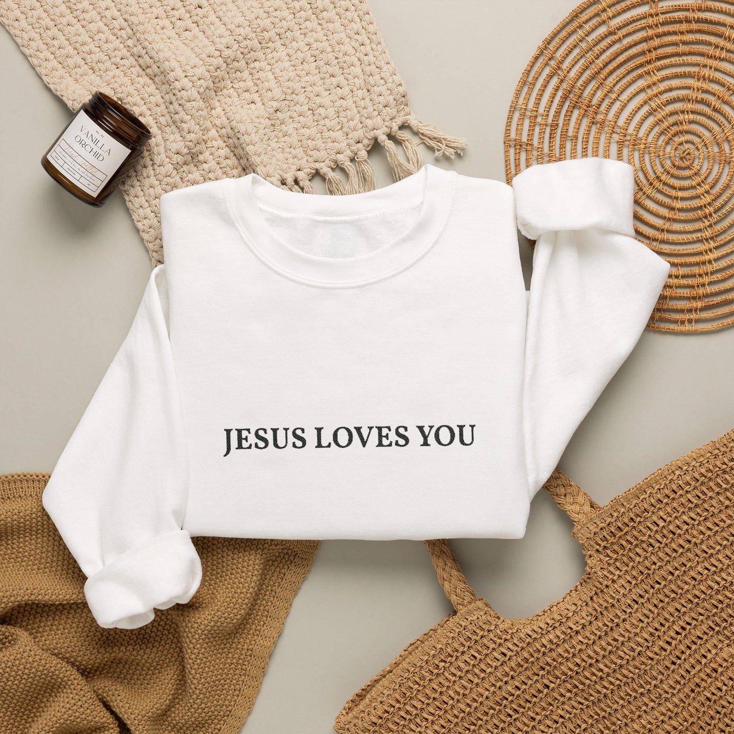 Jesus Loves You- EMBROIDERED Sweatshirt