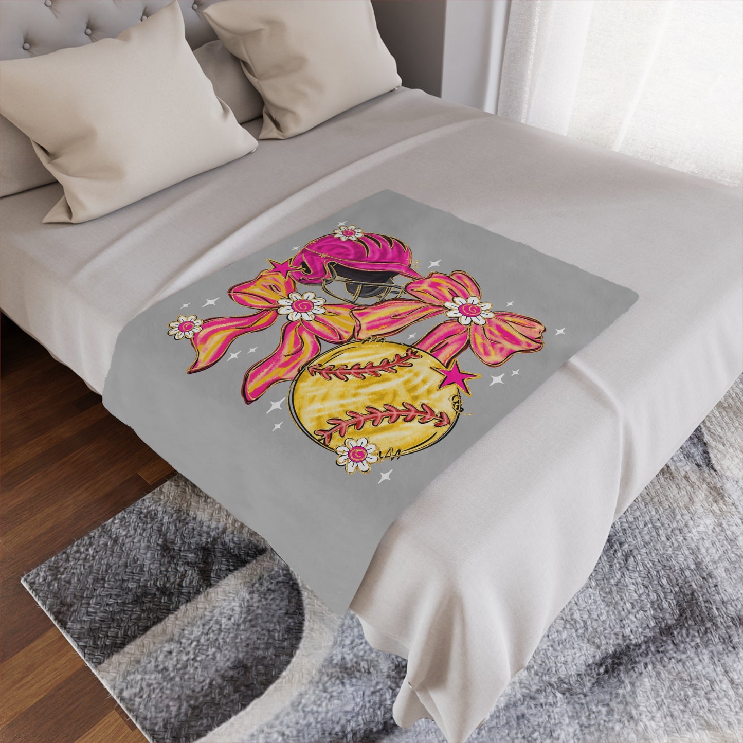 Softball Collage Minky Blanket