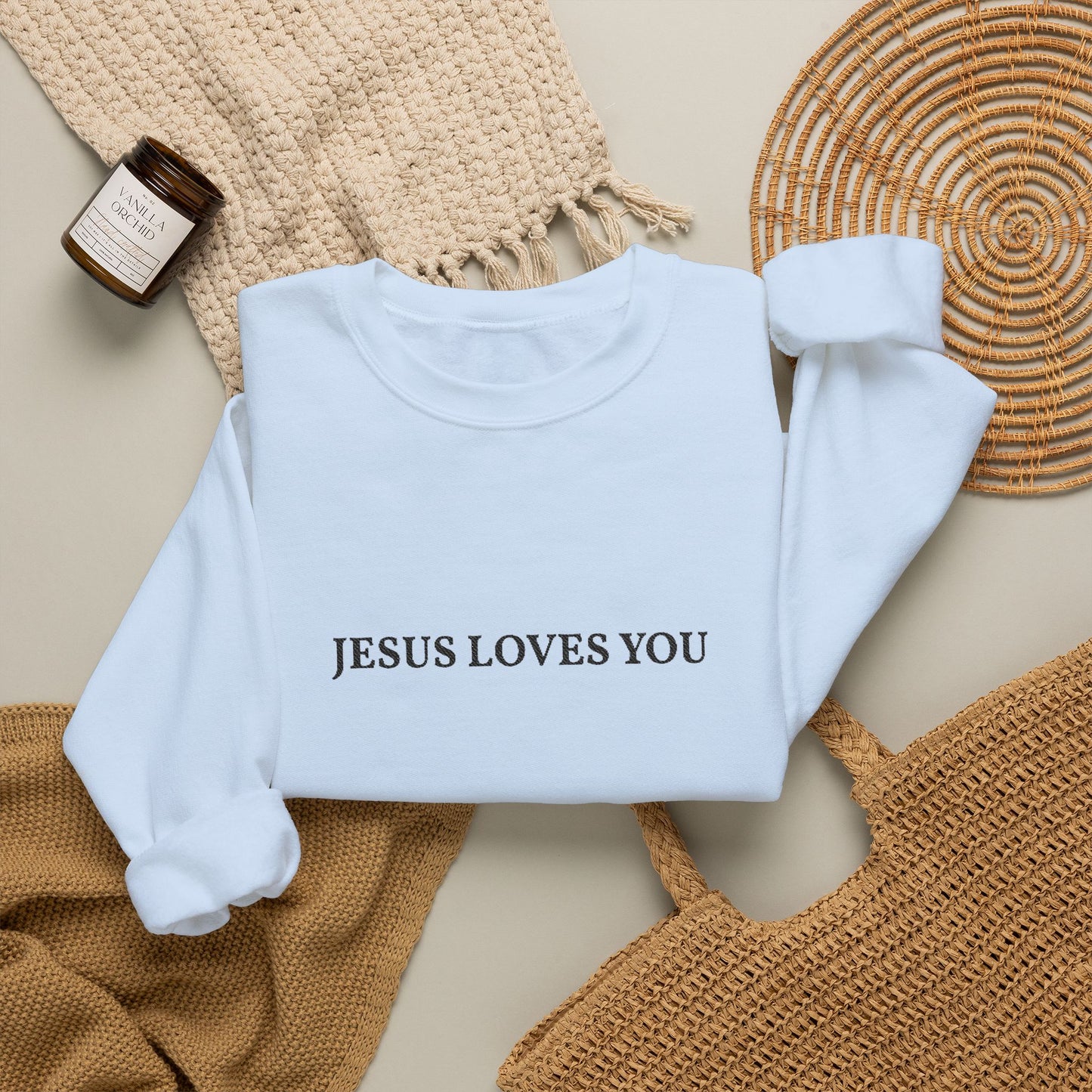 Jesus Loves You- EMBROIDERED Sweatshirt
