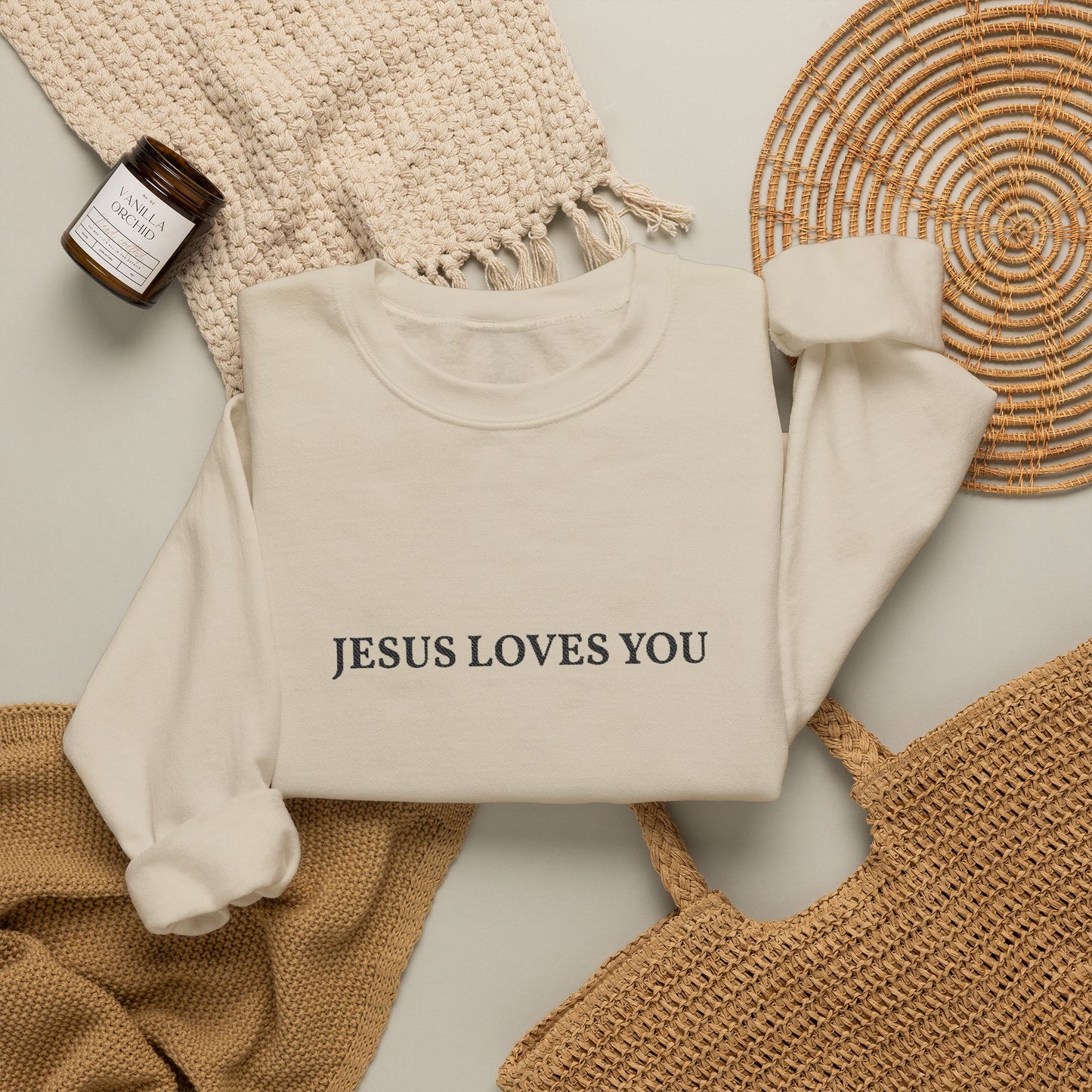 Jesus Loves You- EMBROIDERED Sweatshirt